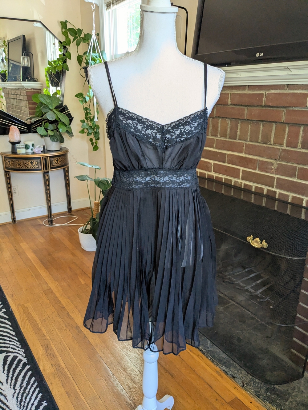 Savage x Fenty Sheer and Lace Babydoll Lingerie Dress